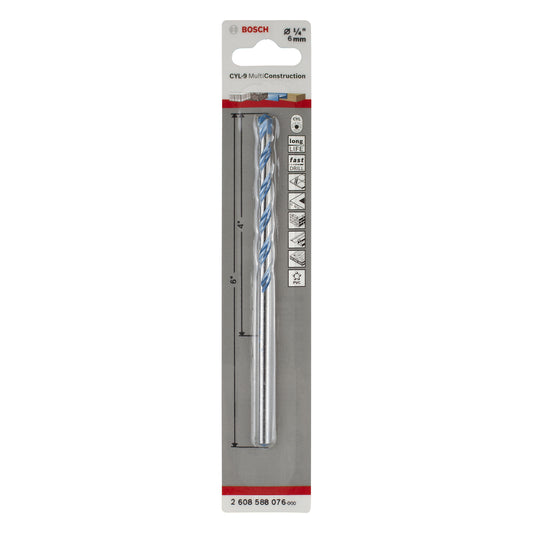 2608588076-000 Broca encastre cilíndrico Bosch CYL-9 Multiconst Ø1/4X4X6