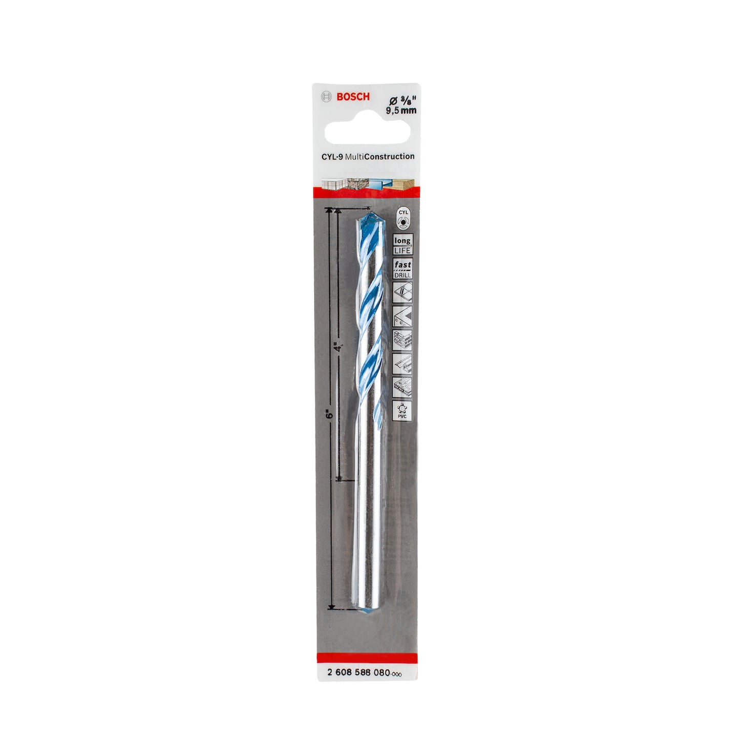 Broca encastre cilíndrico Bosch CYL-9 Multiconst Ø3/8X4X6
