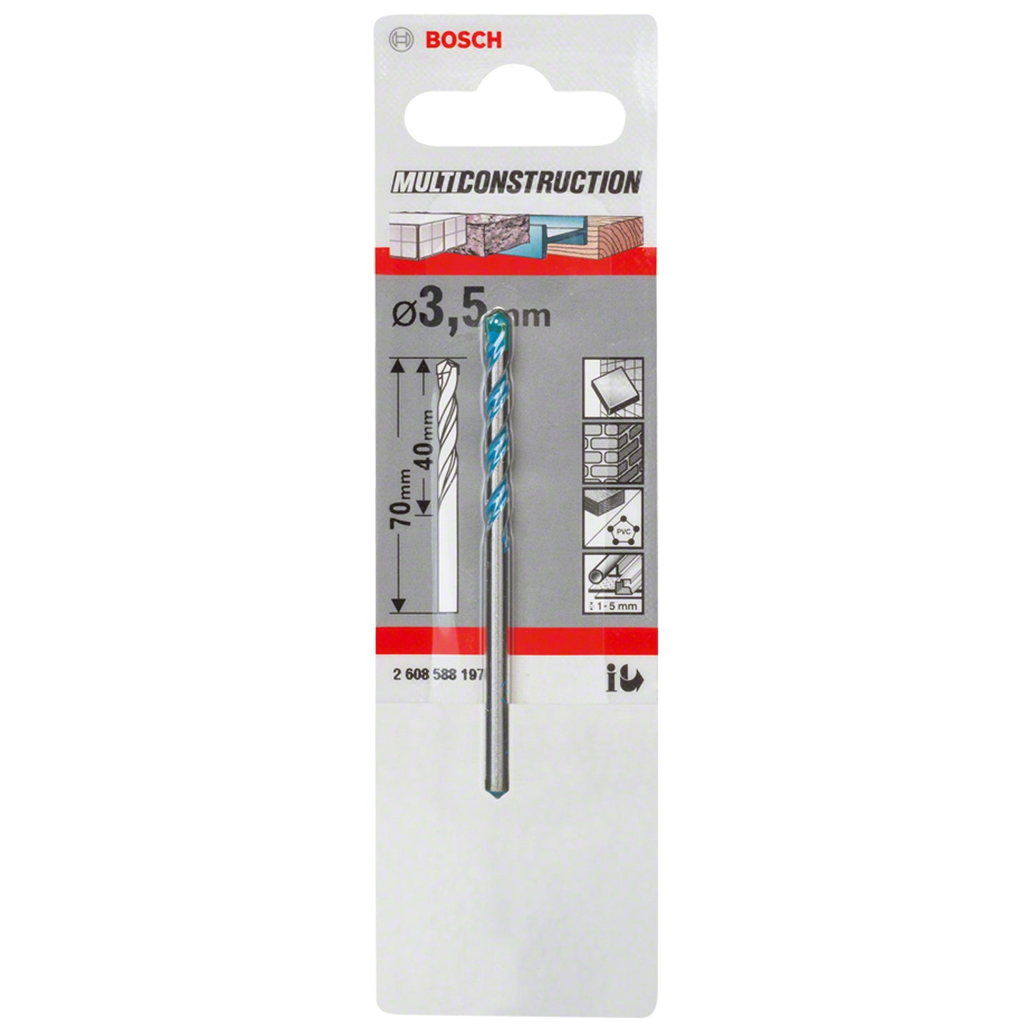 Broca Multimaterial encastre cilíndrico CYL-9 multiconstrucción Ø3,5X40X70 mm