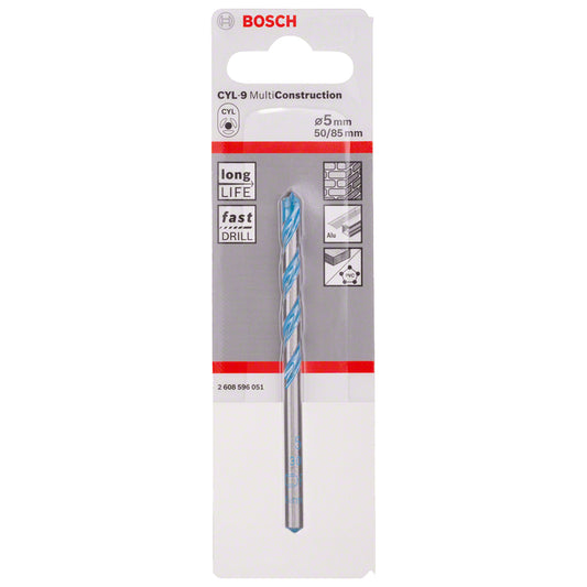 Broca Multimaterial encastre cilíndrico CYL-9 multiconstrucción Ø5 x 50 x 85 mm