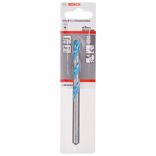 Broca Multimaterial encastre cilíndrico CYL-9 multiconstrucción Ø9 x 80 x 120 mm