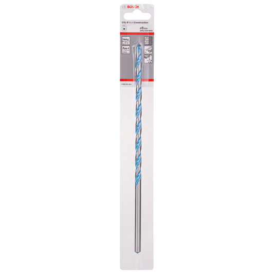 Broca Multimaterial encastre cilíndrico CYL-9 multiconstrucción Ø8 x 200 x 250 mm