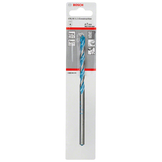 Broca Multimaterial encastre cilíndrico CYL-9 multiconstrucción Ø7 x 90 x 150 mm
