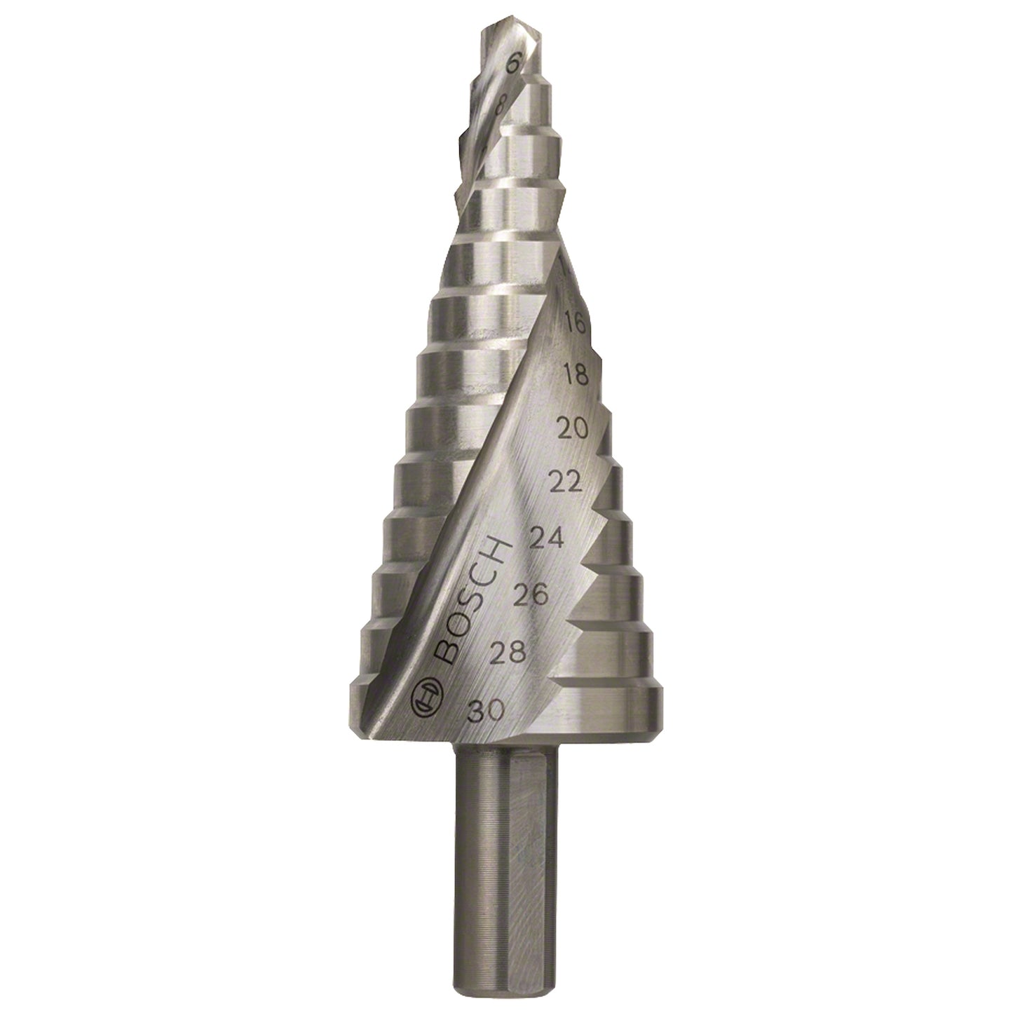 Broca escalonada para Metal Bosch Acero Rápido HSS 6,0-30,0mm 13 diametros