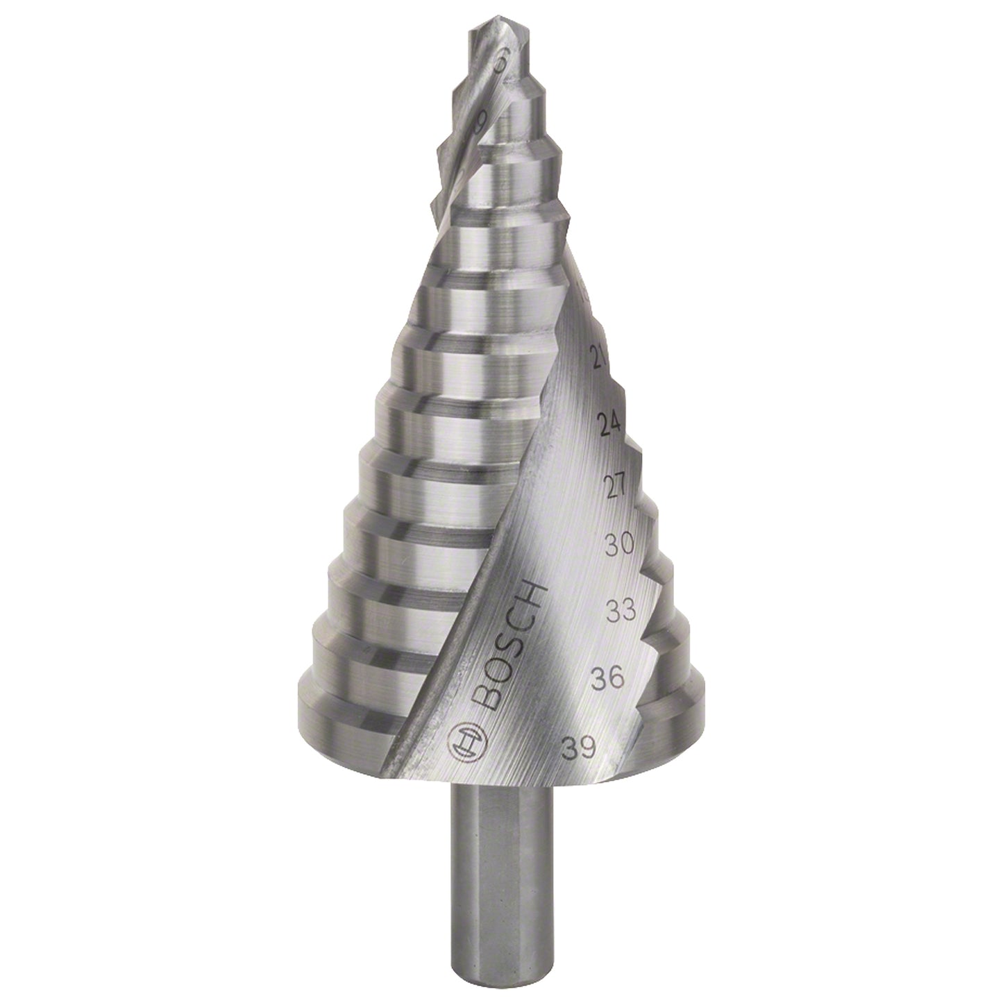 Broca escalonada para Metal Bosch Acero Rápido HSS 6,0-39,0mm 12 diametros