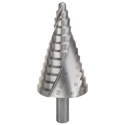 Broca escalonada para Metal Bosch Acero Rápido HSS 6,0-39,0mm 12 diametros