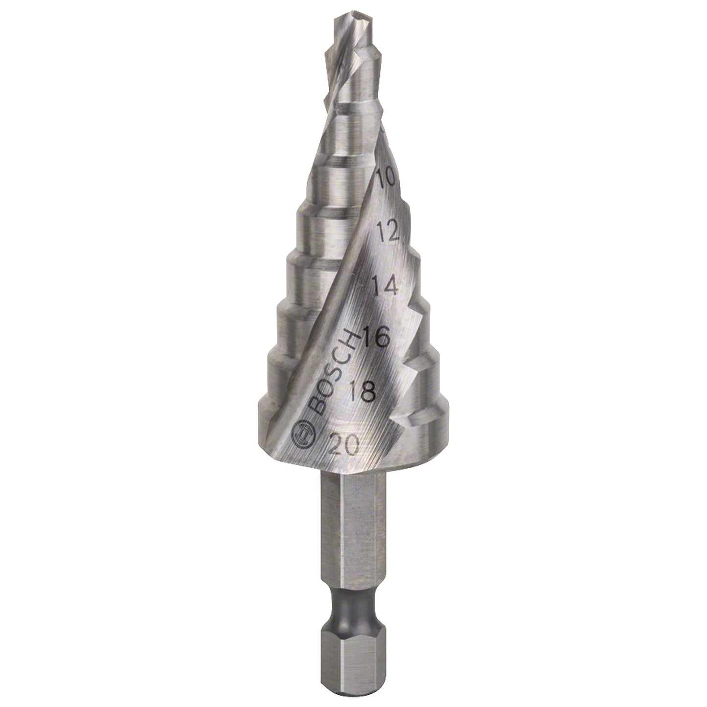 Broca escalonada Bosch Acero Rápido para Metal HSS 4,0-20,0mm 9 diametros (encastre hexagonal 1/4")