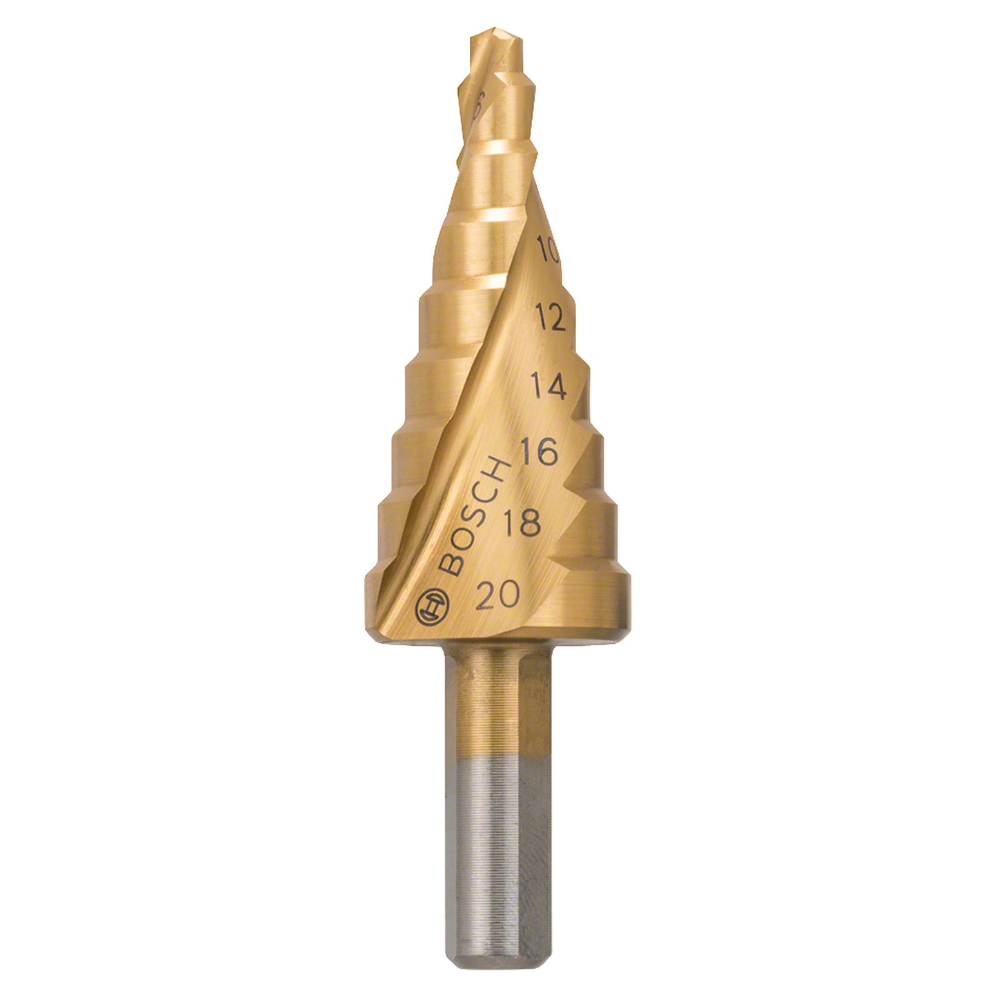 Broca escalonada para Metal Bosch Acero Rápido con Titanio HSS-TiN 4,0-20,0mm 9 diametros