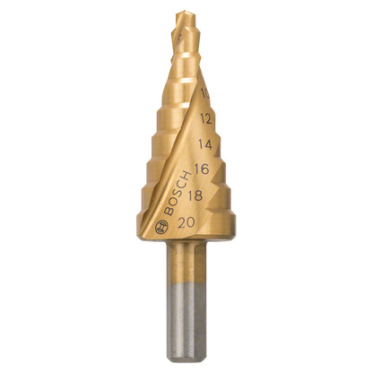Broca escalonada para Metal Bosch Acero Rápido con Titanio HSS-TiN 4,0-20,0mm 9 diametros