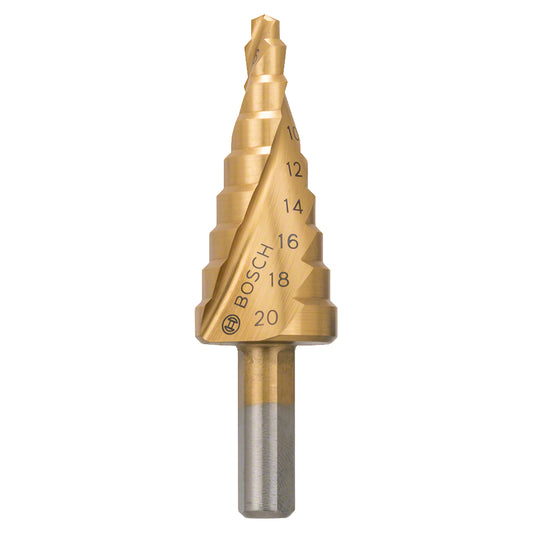 Broca escalonada para Metal Bosch Acero Rápido con Titanio HSS-TiN 4,0-20,0mm 9 diametros