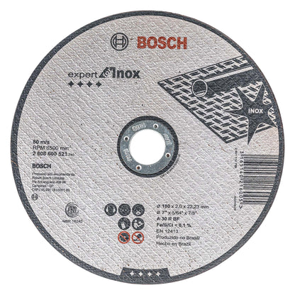 Disco de Corte Bosch Expert for Inox 180x2,0mm Centro Recto