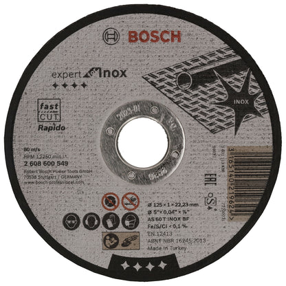 Disco de Corte Bosch Expert for Inox 125x1,0mm Centro Recto