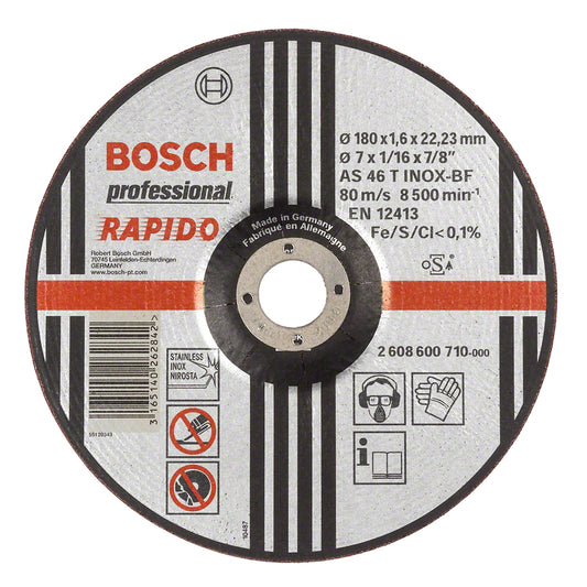 Disco de Corte Bosch Expert for Inox 180x1,6mm Centro Deprimido