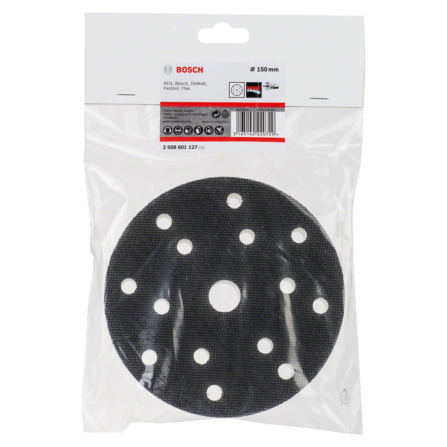 Adaptador para Bonete a Lijadora Excéntrica; autoadherente 150mm