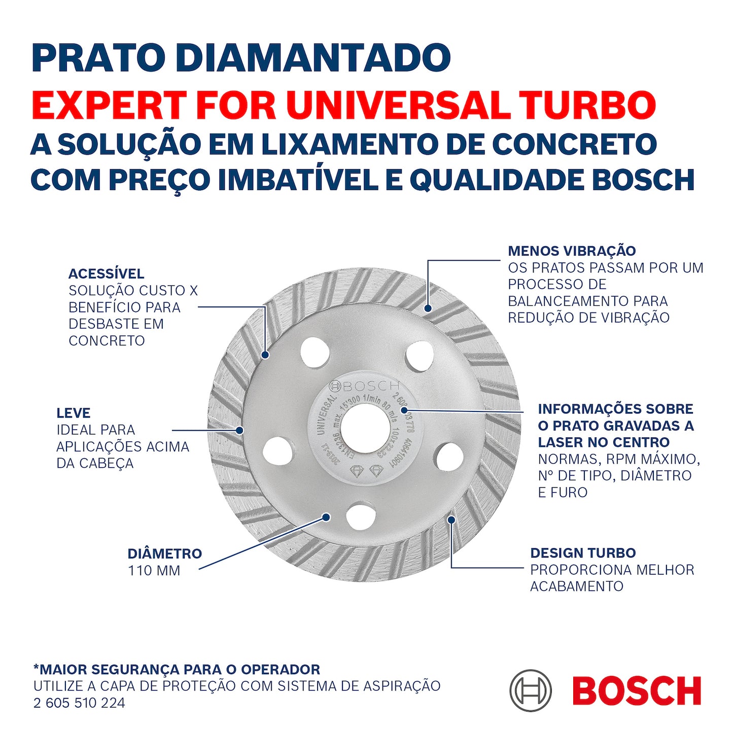 Copa Diamantada Bosch Expert for Universal Ø100x22,23x2,5mm