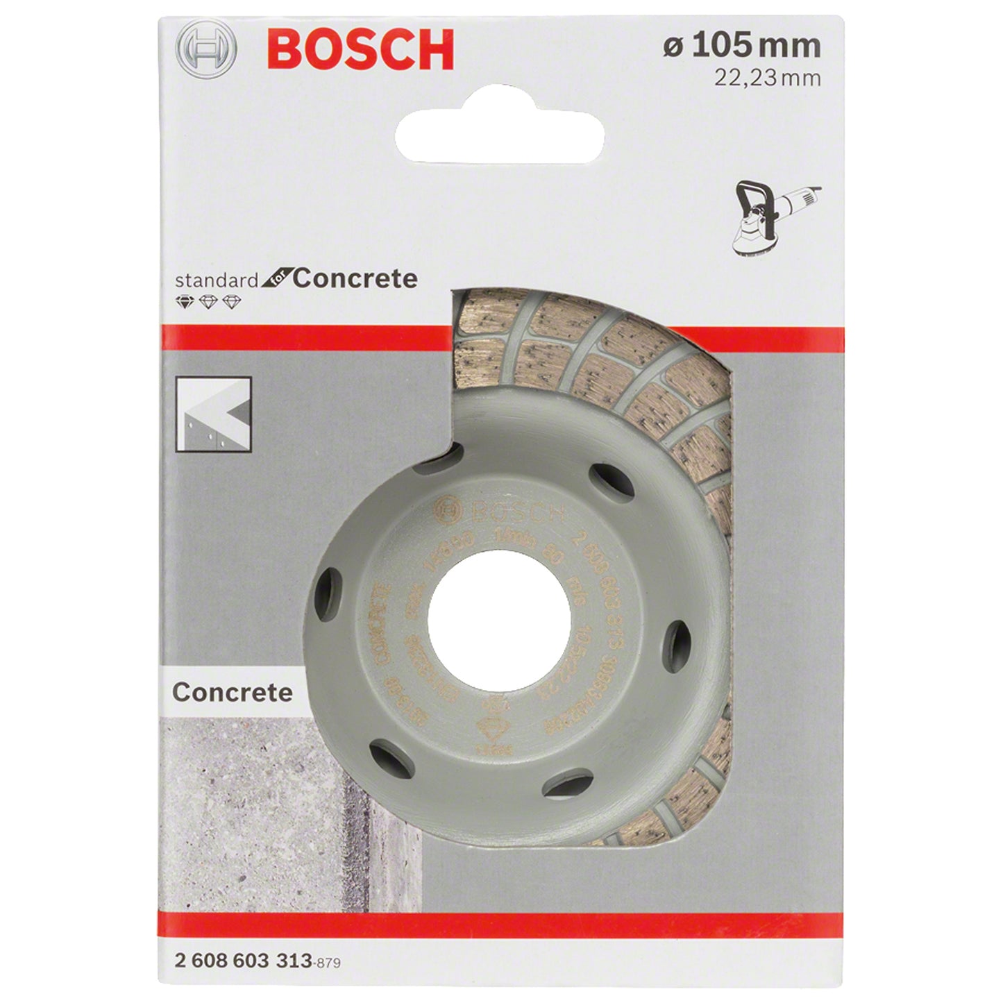 Copa Diamantada Bosch Standard for Concrete 105x22,23x3mm