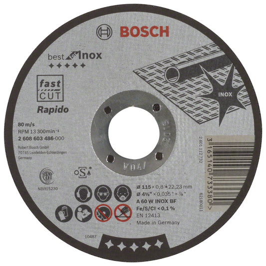 Disco de Corte Best for Inox 115x0,8mm Centro Recto