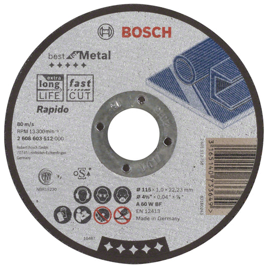 Disco de Corte Best for Metal 115x1,0mm Centro Recto