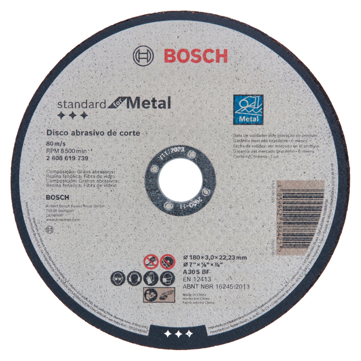 40 Discos de Corte Standard for Metal 180x3,0mm Bosch