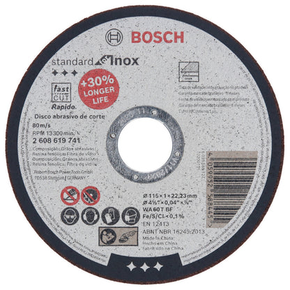 25 Discos de Corte Standard for Inox 115x1,0mm  Bosch