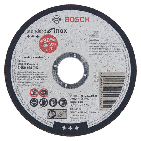 25 Discos de Corte Standard for Inox 115x1,6mm Bosch