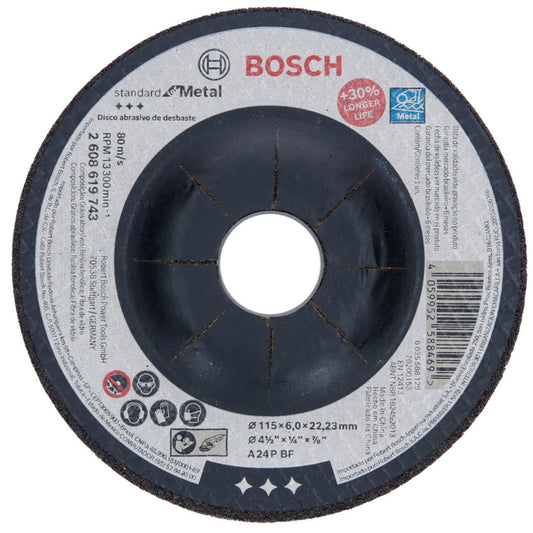 10 Discos de Desbaste Standard for Metal 115x6,0mm Bosch