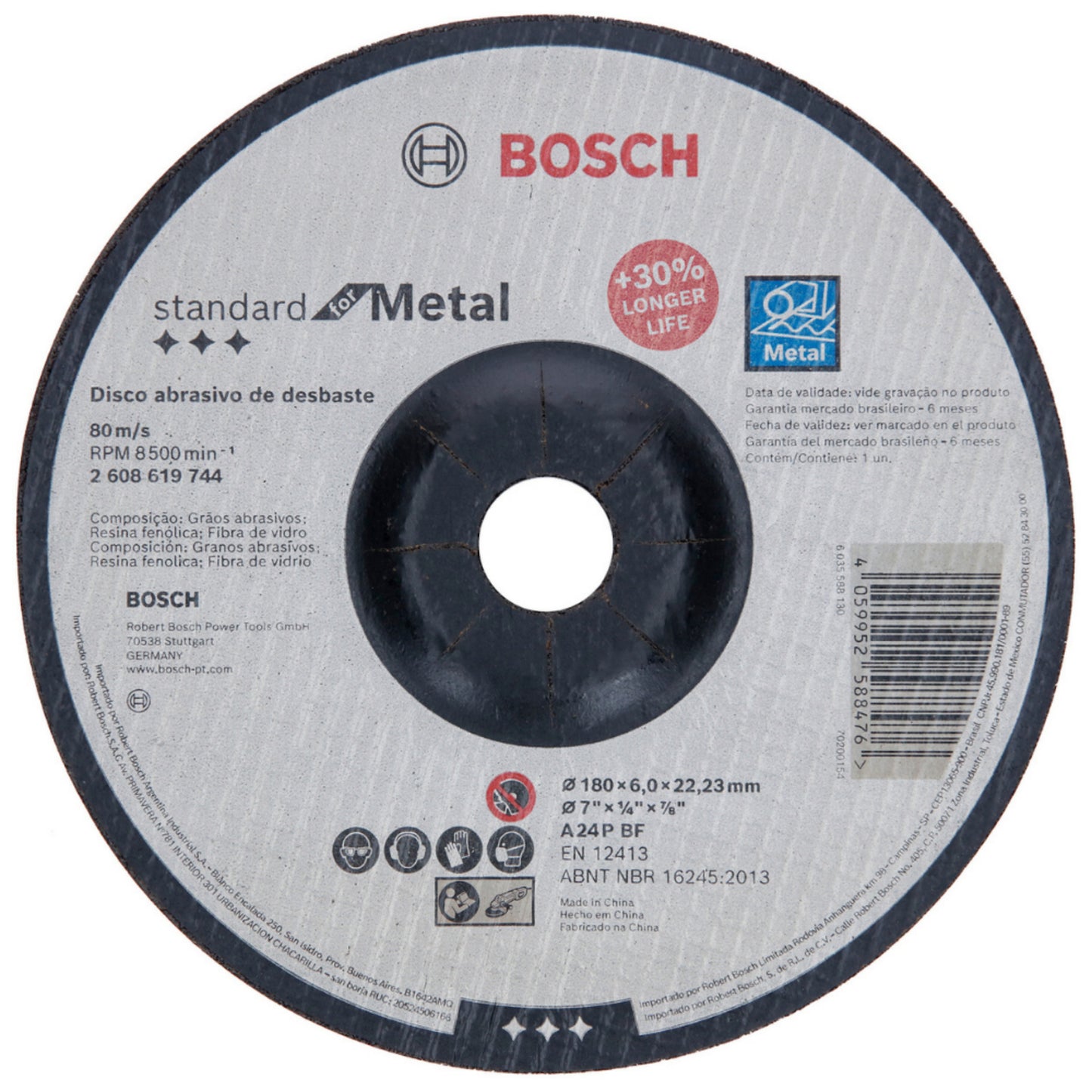2608619744-000 Discos de Desbaste Standard for Metal 180x6,0mm Bosch