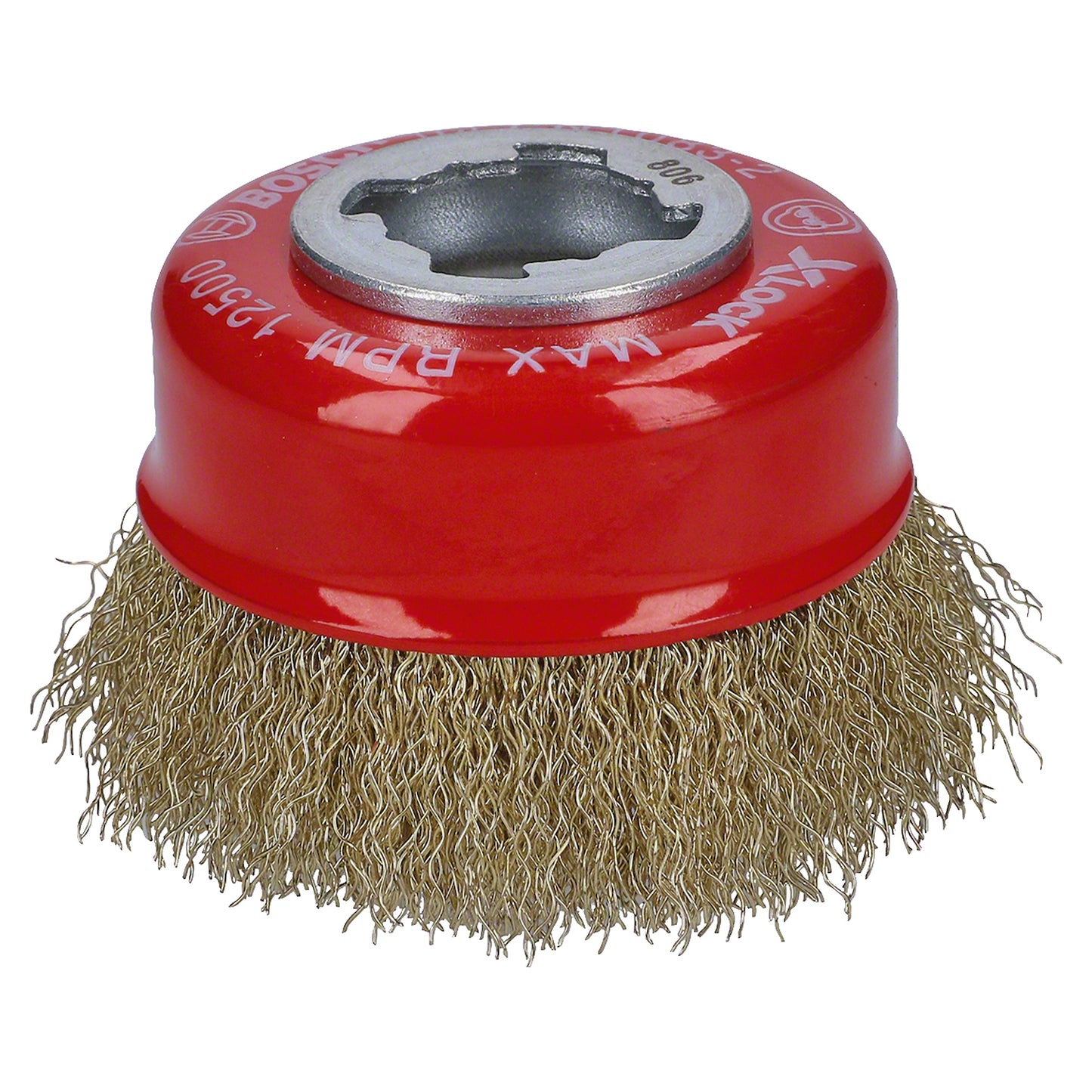 Cepillo de acero copa X-LOCK 75mm Alambre de acero estañado corrugado 0,3mm