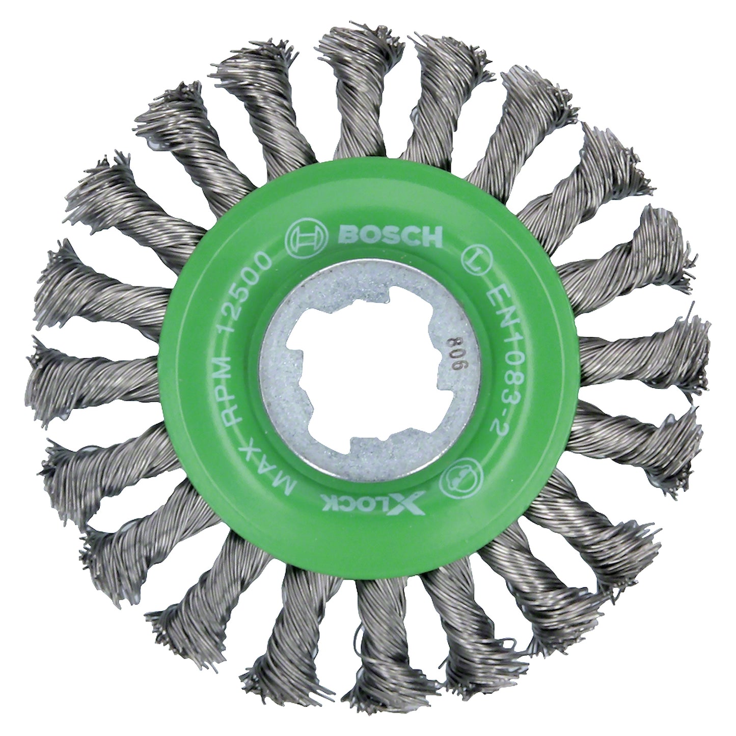 Cepillo circular de acero X-LOCK 115mm Alambre trenzado de acero inoxidable 0,5mm