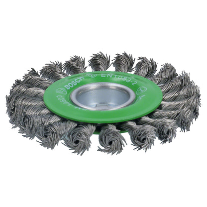 Cepillo circular de acero X-LOCK 115mm Alambre trenzado de acero inoxidable 0,5mm