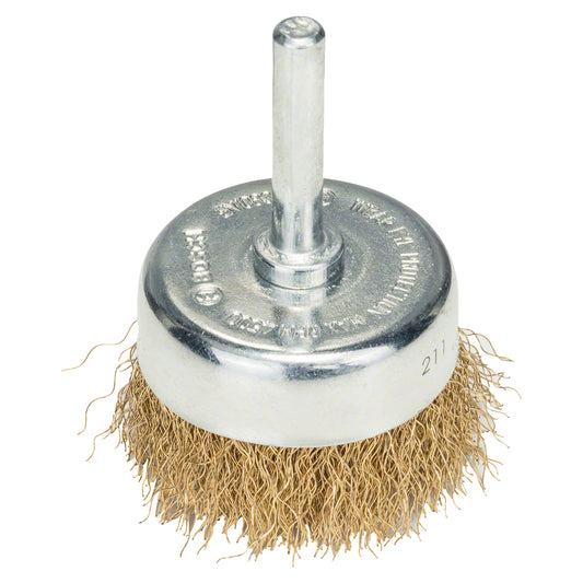 Cepillo de Acero Bosch copa para taladro alambre ondulado resvestido de latón 50mm
