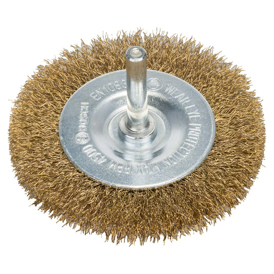 Cepillo de Acero Bosch circular para taladro alambre ondulado resvestido de latón 75mm