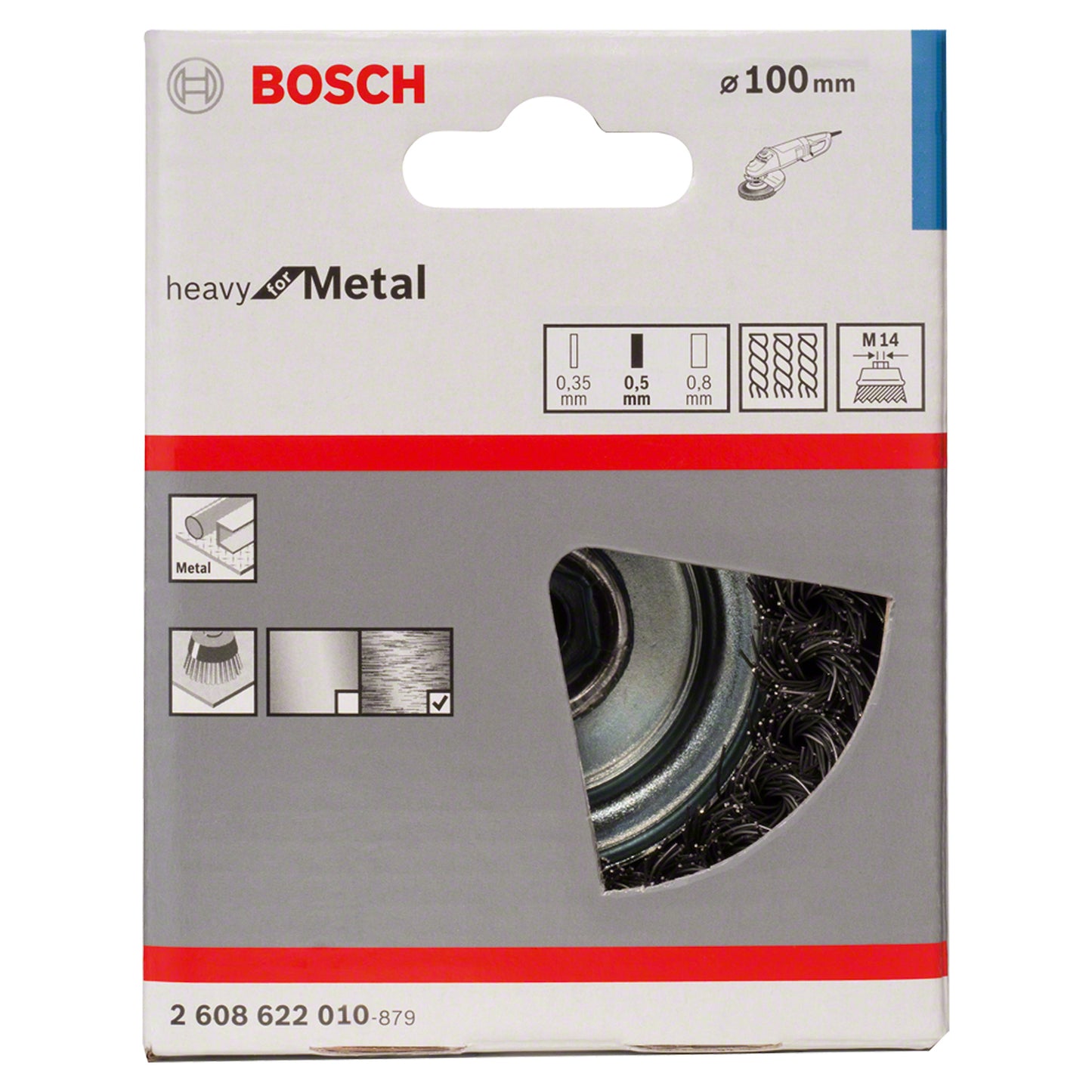 Cepillo de Acero Copa para Esmeril 100mm Alambre Trenzado 0,5mm M14