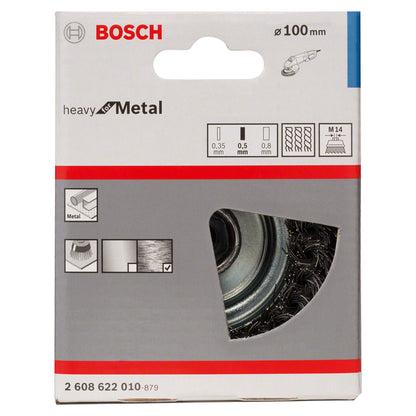 Cepillo de Acero Copa para Esmeril 100mm Alambre Trenzado 0,5mm M14