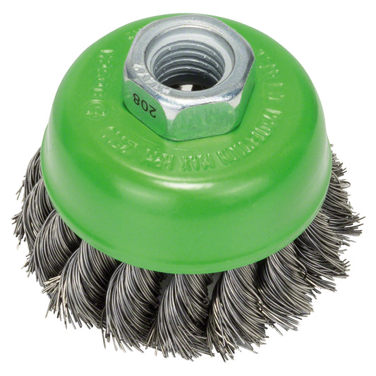 Cepillo de Acero Copa para Esmeril 65mm Alambre Inoxidable Trenzado 0,35mm