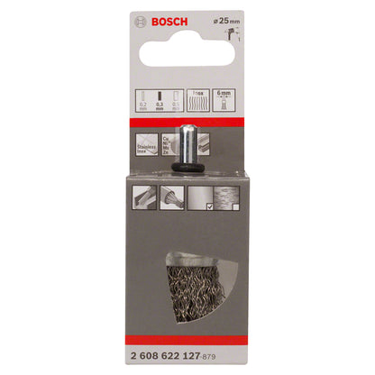 Cepillo de Acero Bosch pincel para taladro alambre ondulado inoxidable 25mm