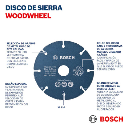 Disco corte para sierra mármol Bosch Carbide Wood-Wheel 110mm