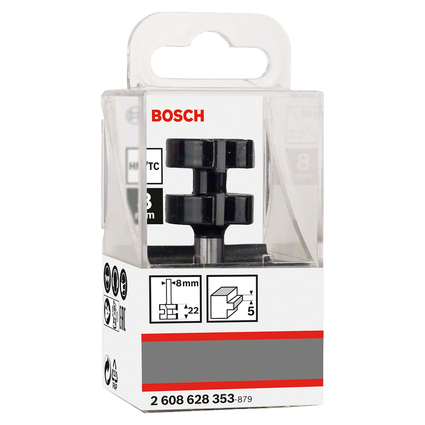 Fresa Bosch de muelle 8 mm, D1 25 mm, L 5 mm, G 58 mm
