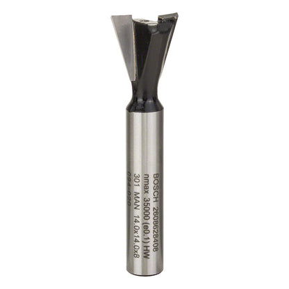 Fresa Bosch para colas de milano 8 mm, D1 14 mm, L 14 mm, G 55 mm, 15°