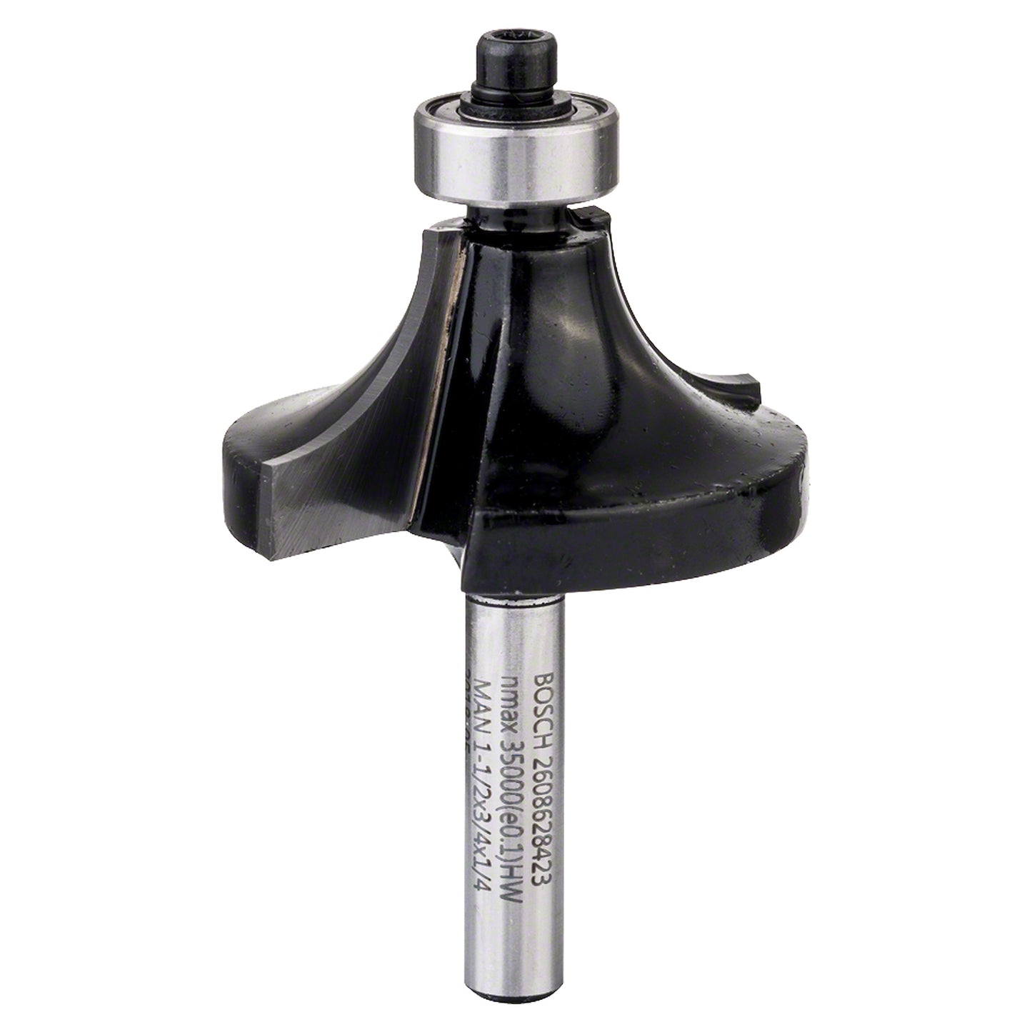 Fresa de arredondar Bosch 1/4", R1 12,7 mm, D 38,1 mm, L 18,6 mm, G 60 mm