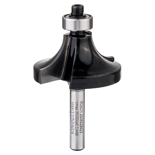 Fresa de arredondar Bosch 1/4", R1 12,7 mm, D 38,1 mm, L 18,6 mm, G 60 mm