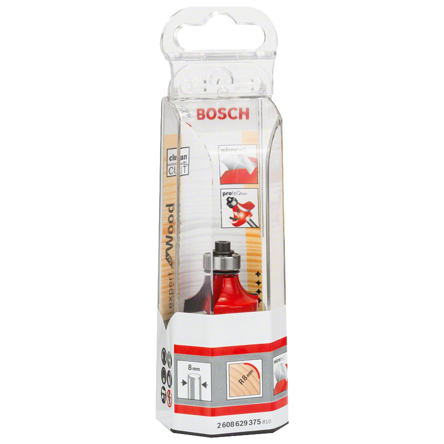 Fresa Bosch para redondear 8 mm, D 28,6 mm, R1 8 mm, L 12,7 mm, G 55 mm