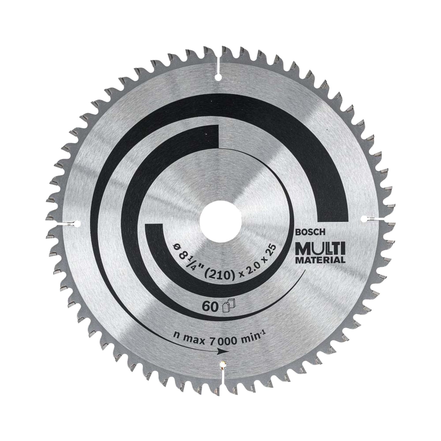 2608642195-000 Hoja de sierra circular multimaterial ø210, orificio de 25 mm, 1,5 mm de espesor, 60 dientes