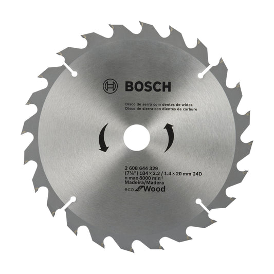 2608644329-000 Disco de Sierra Circular Bosch Ecoline ø184x20mm, 24 dientes