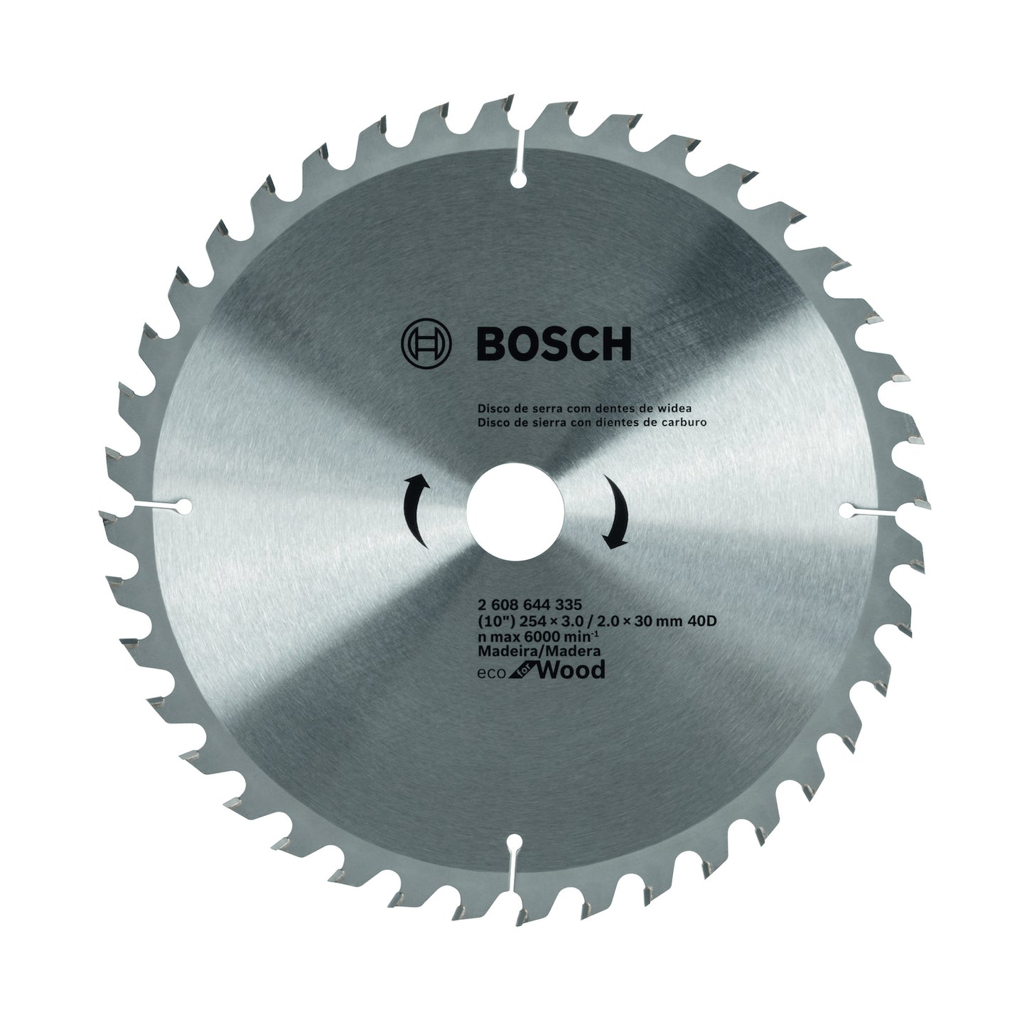 2608644335-000 Disco de Sierra Circular Bosch Ecoline ø254x30mm, 40 dientes