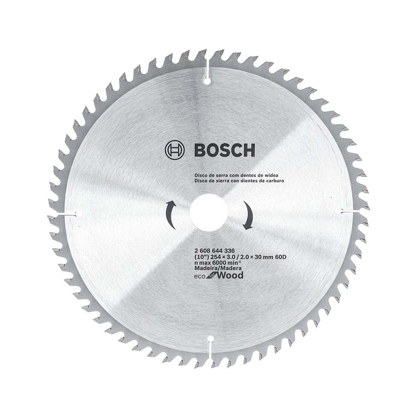 2608644336-000 Disco de Sierra Circular Bosch Ecoline ø254x30mm, 60 dientes