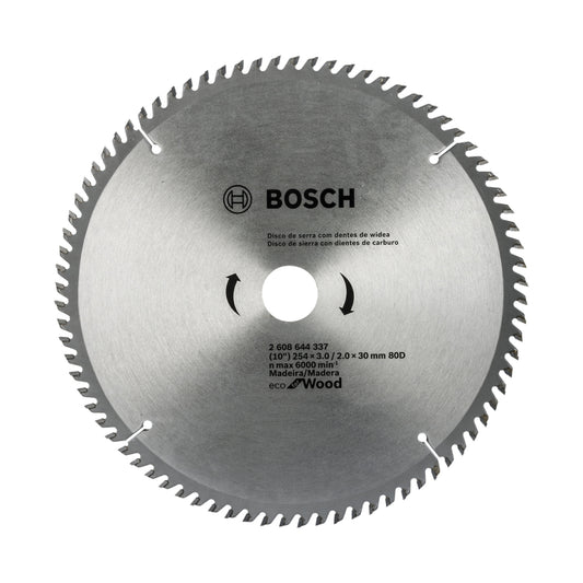 2608644337-000 Disco de Sierra Circular Bosch Ecoline ø254x30mm, 80 dientes