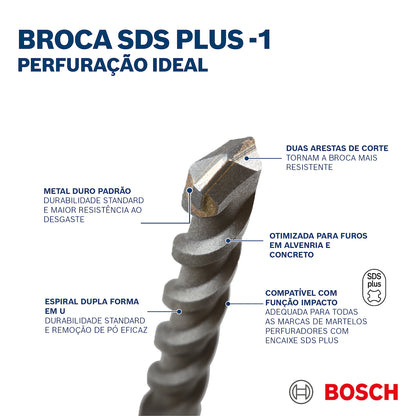 Broca para concreto Bosch SDS Plus-1 Ø3/16x10x12