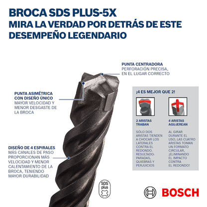 Broca para concreto Bosch SDS plus-5X Ø18x250x300mm