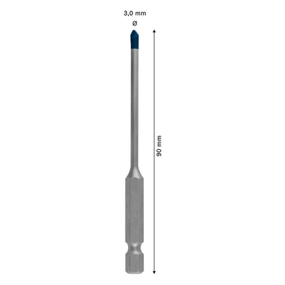 Broca p/porcelanato Bosch EXPERT HEX-9 Hard Ceramics 3x90mm